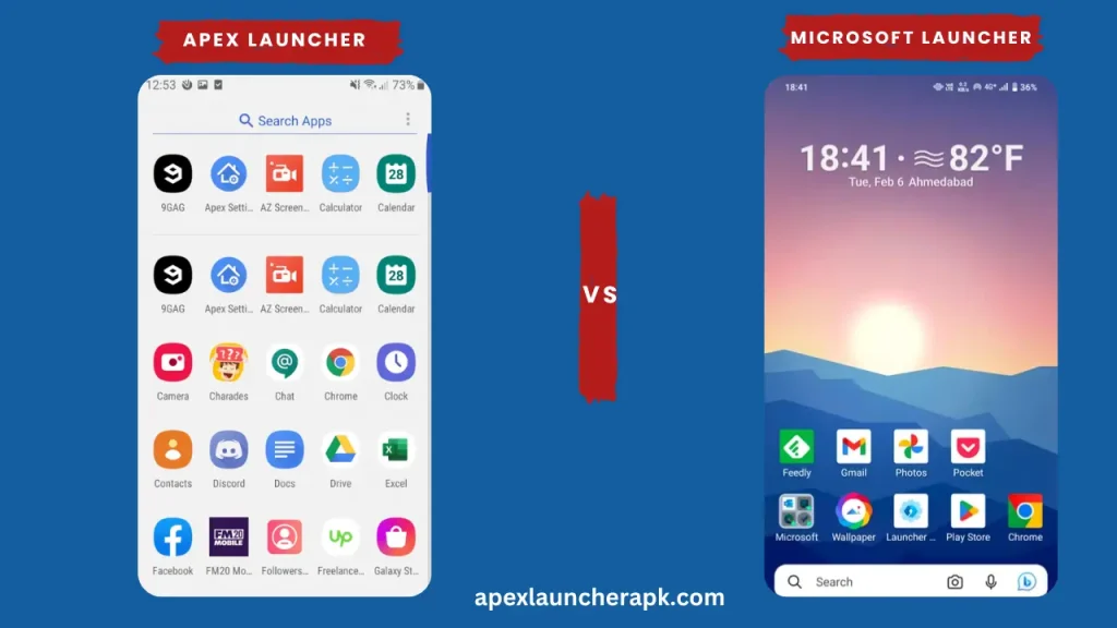 Apex Launcher vs Microsoft Launcher