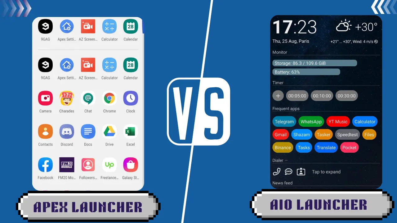 Apex launcher vs AIO Launcher