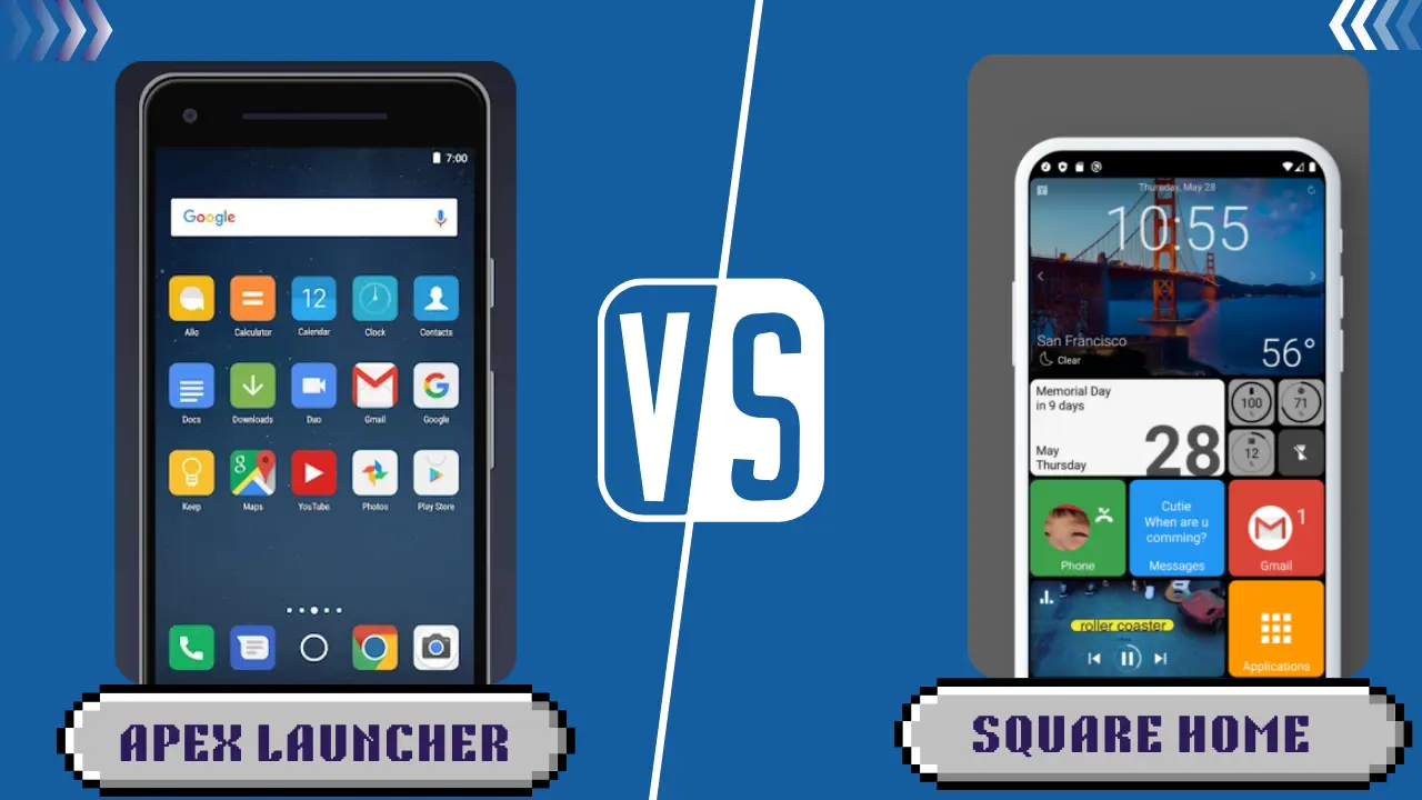 Apex launcher vs Square Home